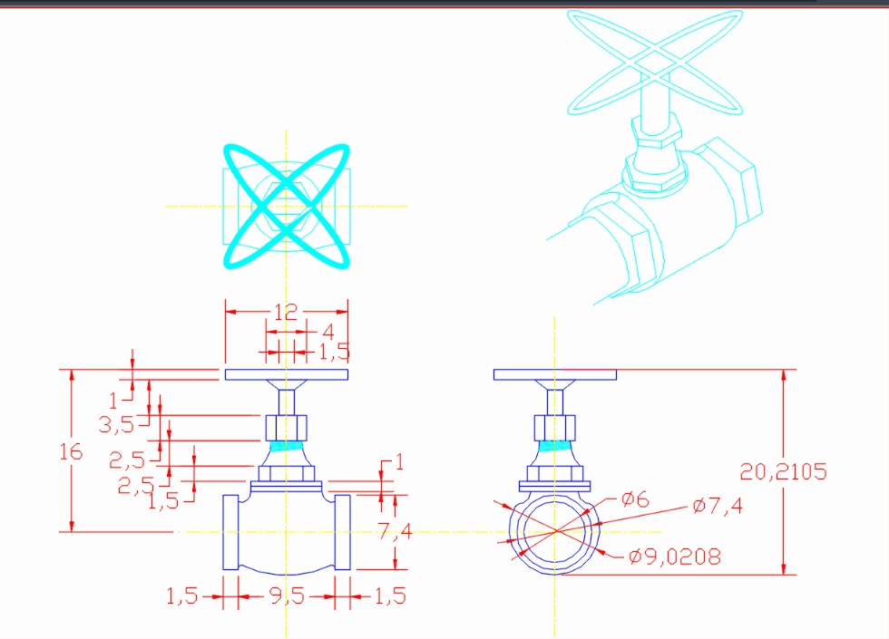 Butterfly valve in AutoCAD | CAD download (31.65 KB) | Bibliocad