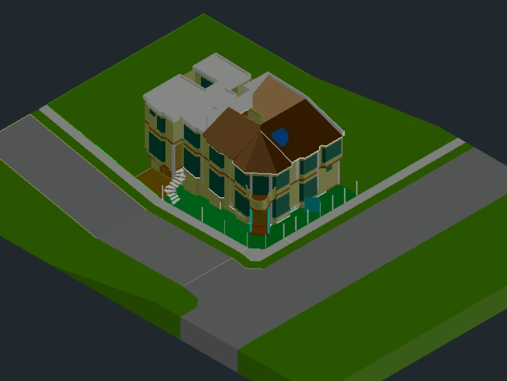 3D-Zweifamilienhaus