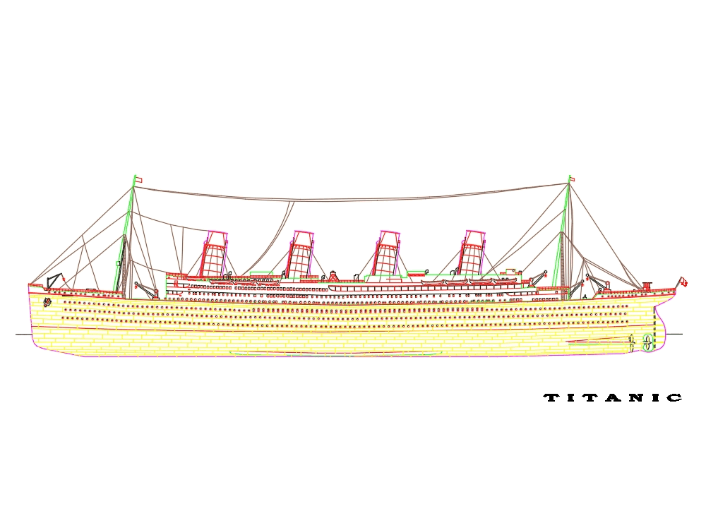recurso renovable Boda objetivo Titanic en AutoCAD | Descargar CAD gratis (155.06 KB) | Bibliocad