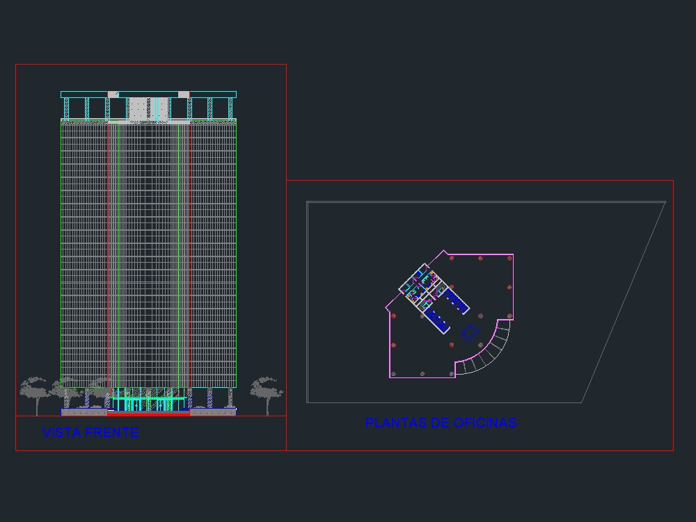 Immeuble De Bureaux Dans Autocad Téléchargement Cad 20994 Kb Bibliocad 8903