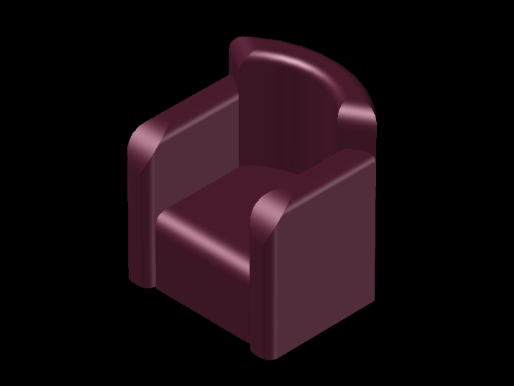 Individual armchair in 3d.