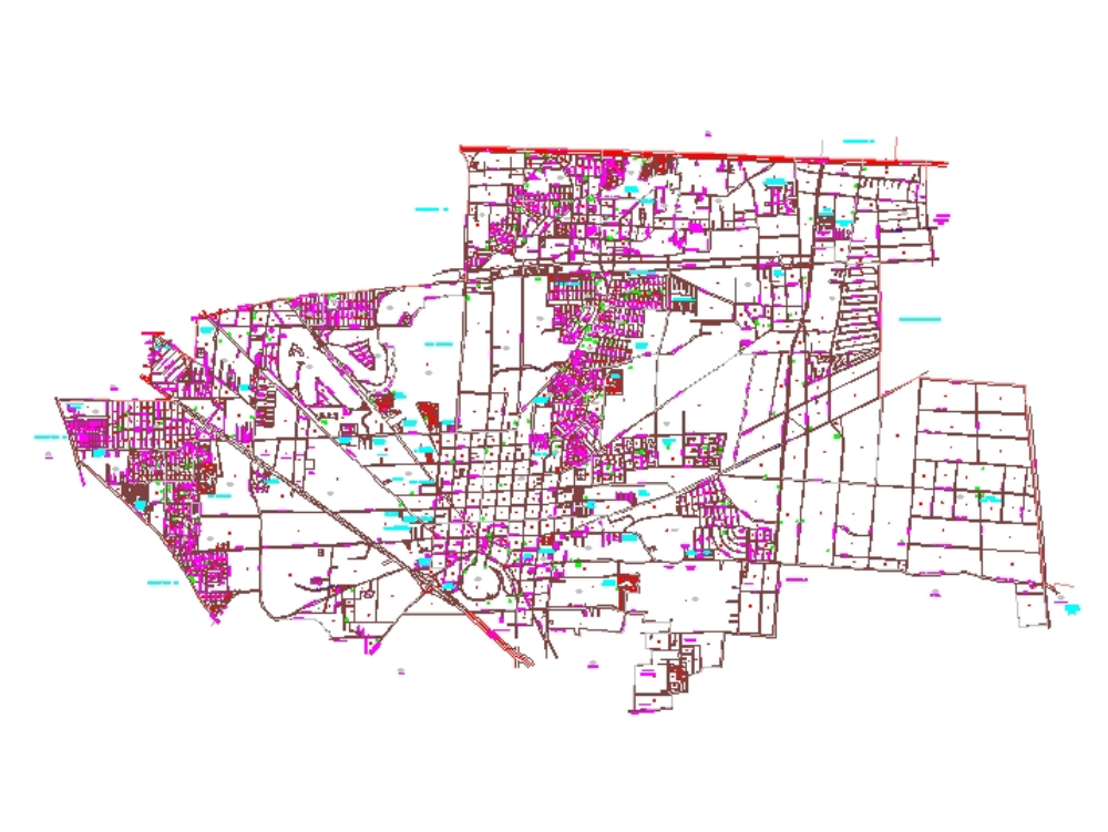 Carte urbaine de Metepec - Mexique.