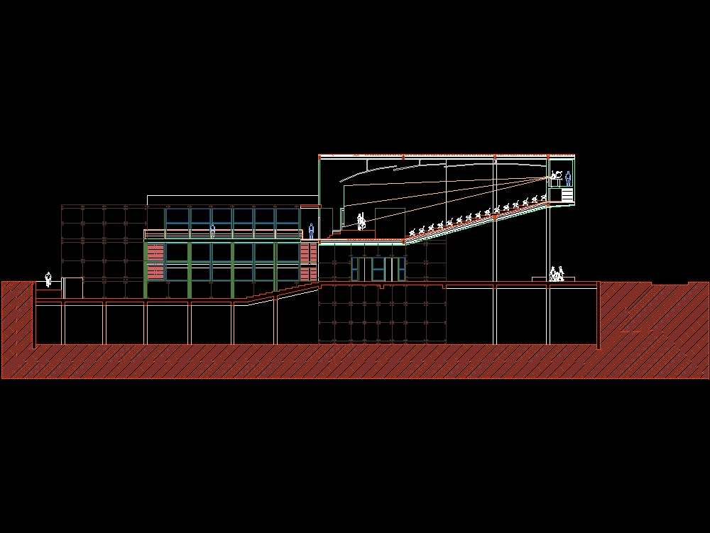 Longitudinal section through amphitheater
