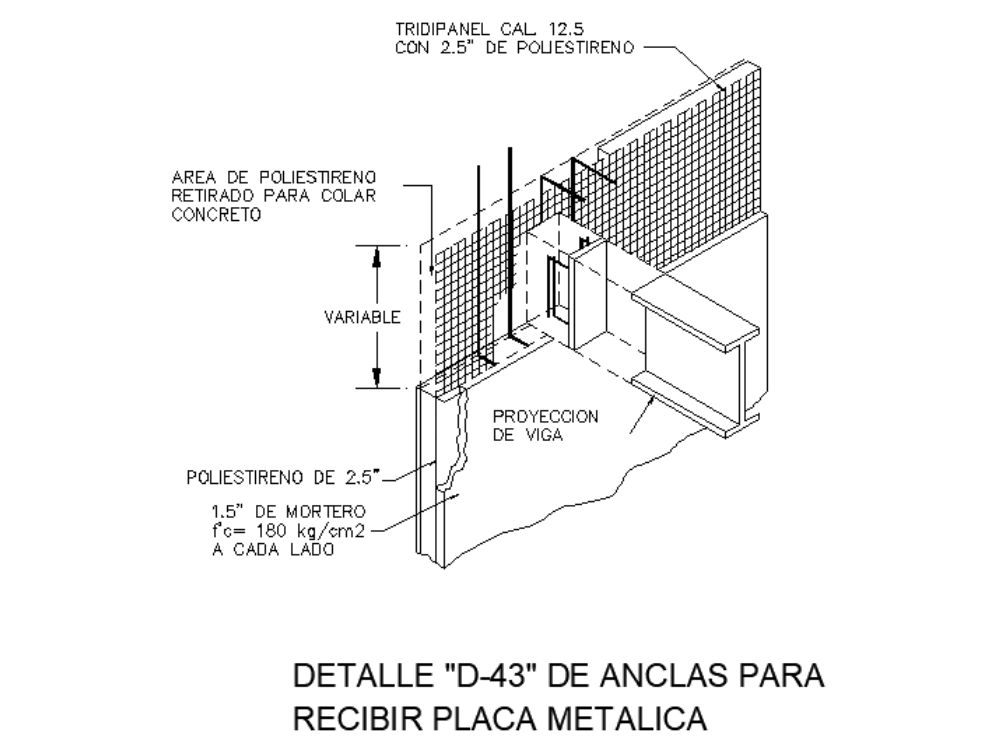 Anclaje para placa metalica