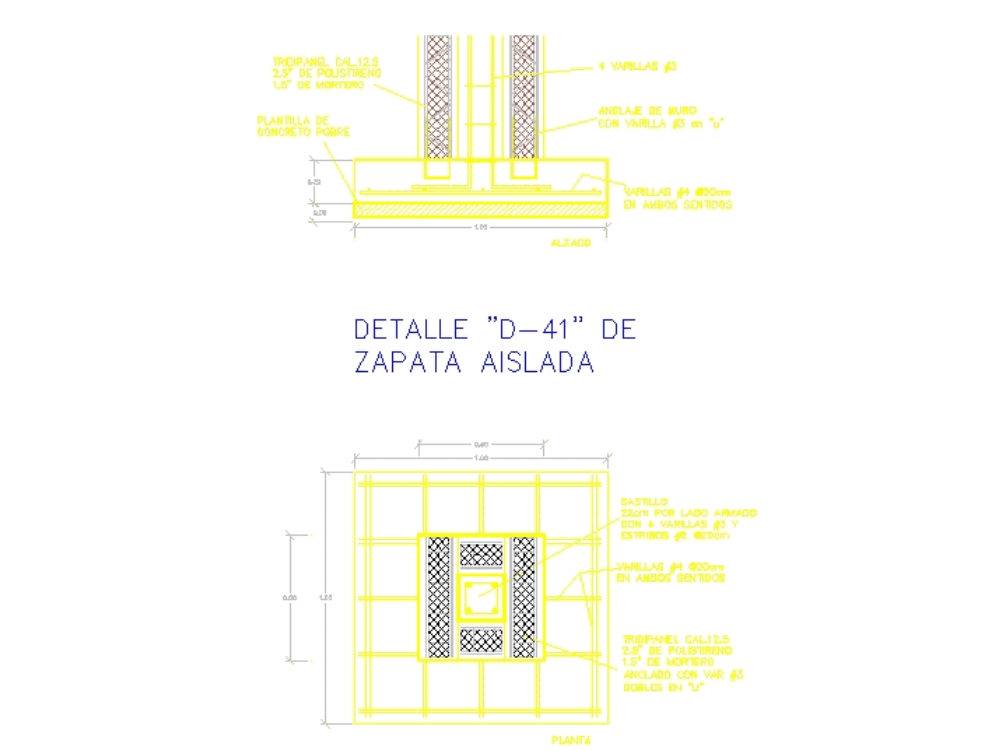 Zapata aislada tiriditec