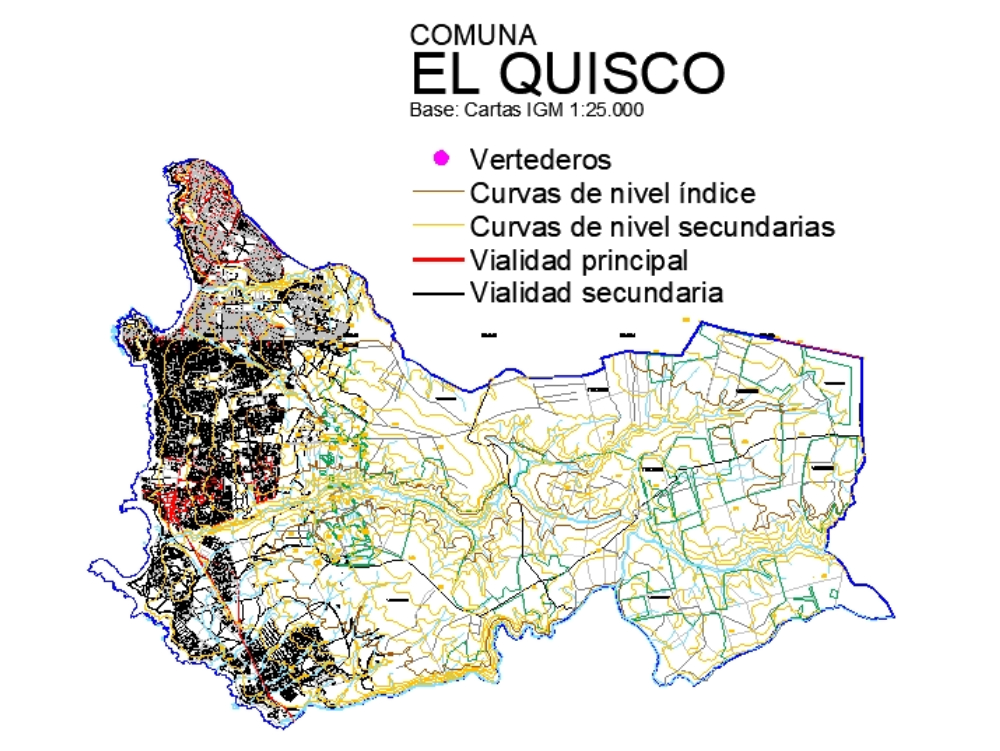 Map of El Quisco - Chile.