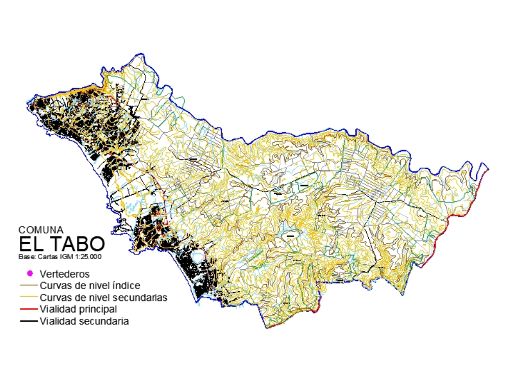 Karte von El Tabo - Chile.