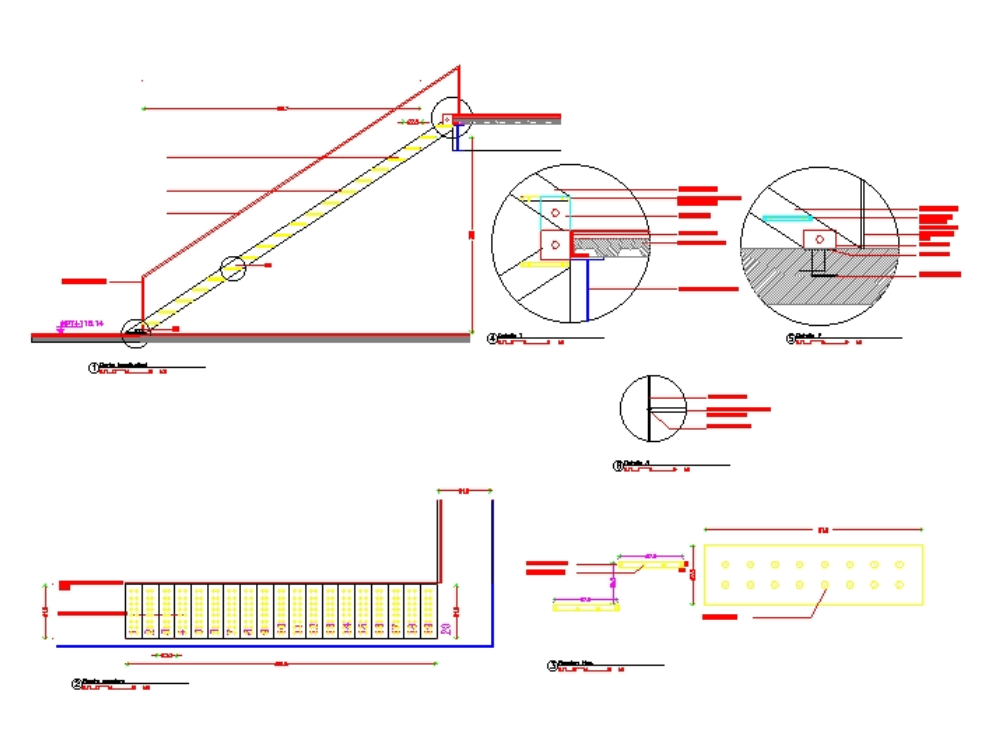 Escada de um lance. em AutoCAD, Baixar CAD (93.88 KB)