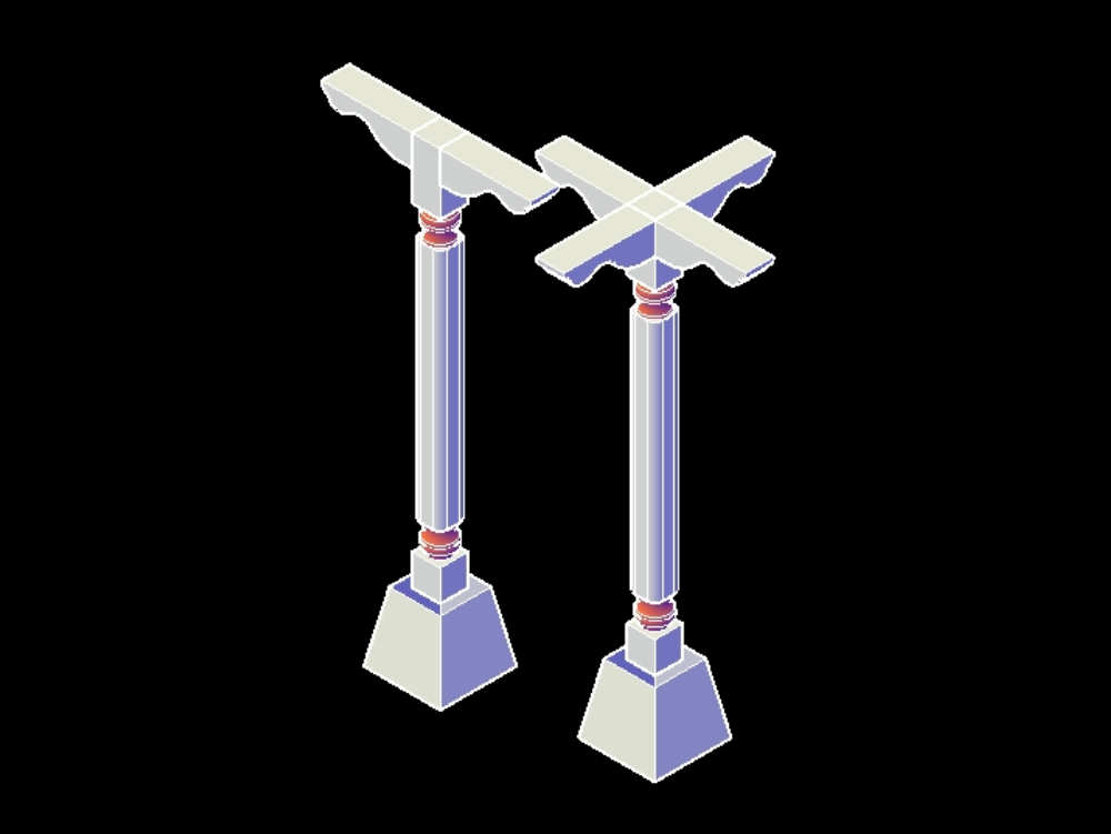 Columnas de haciendas en 3D.