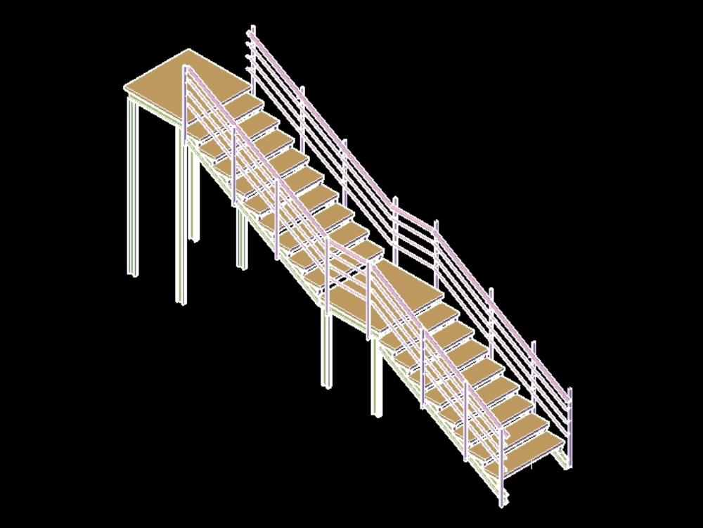 Staircase in 3d.