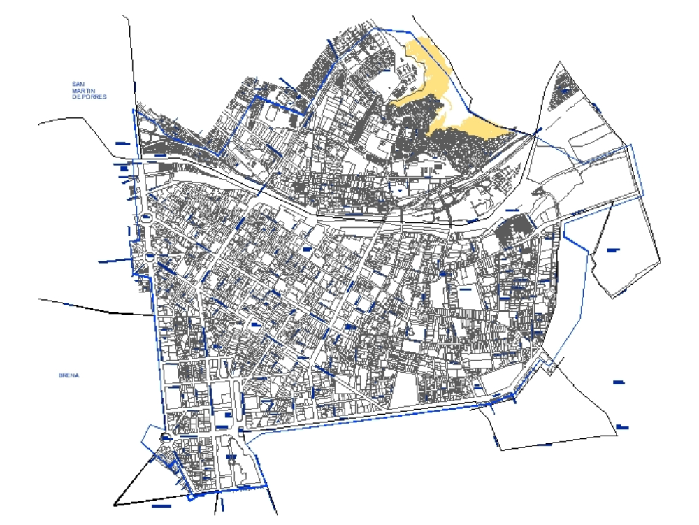 Map of the center of Lima - Peru.