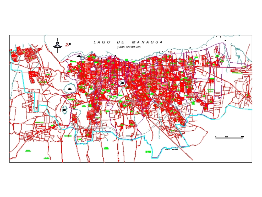Carte urbaine de Managua