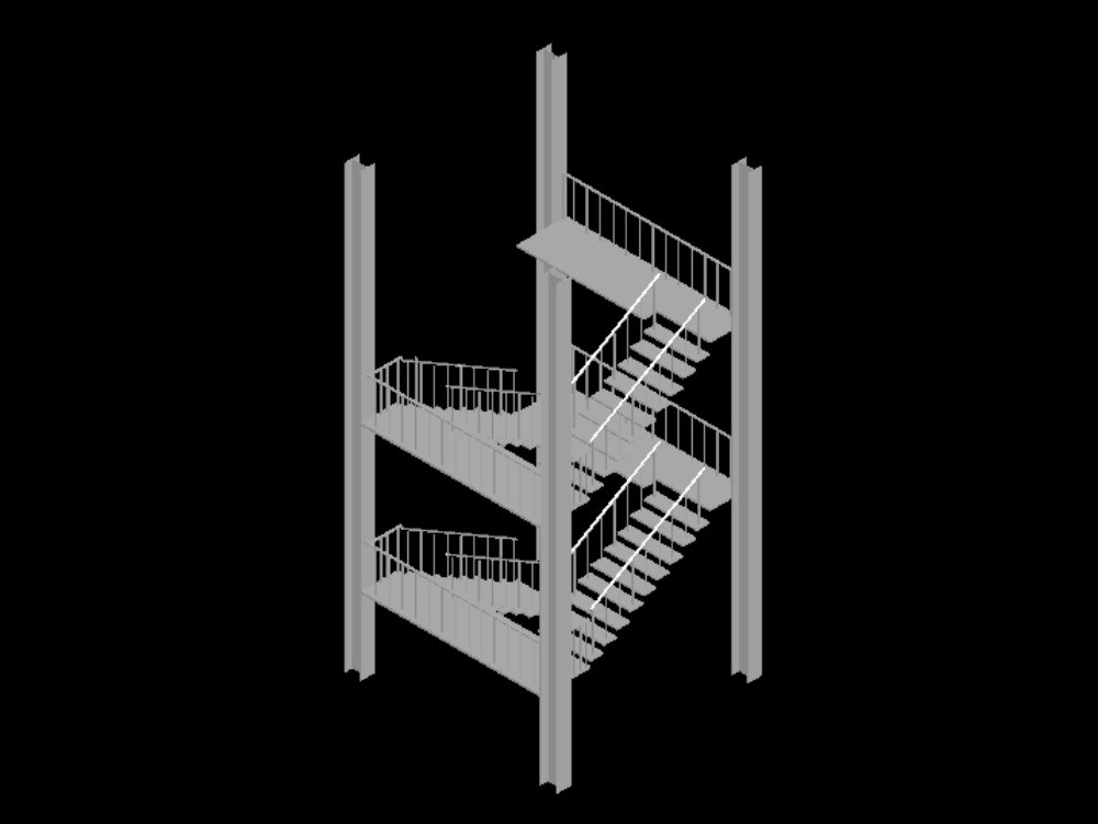 Emergency staircase in 3d.