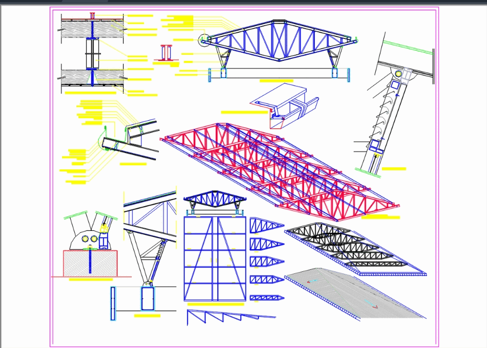 Detalles cercha - estructura de madera para cubierta (185.52 KB