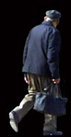 Man with bag ; opacity image