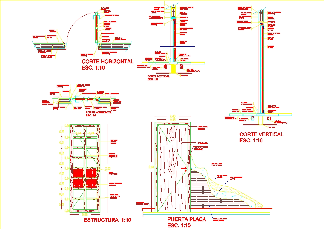 Flush door in detail in AutoCAD CAD download (170.03 KB) Bibliocad