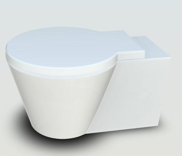 Copo do banheiro 3d com materiais aplicados