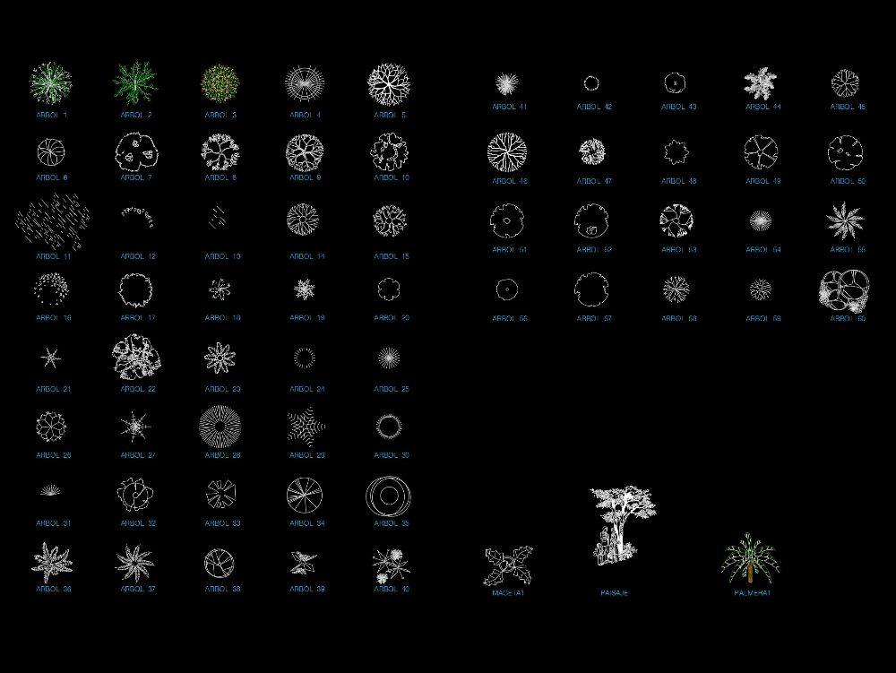 2d tree - top view in AutoCAD | CAD download (785.28 KB) | Bibliocad