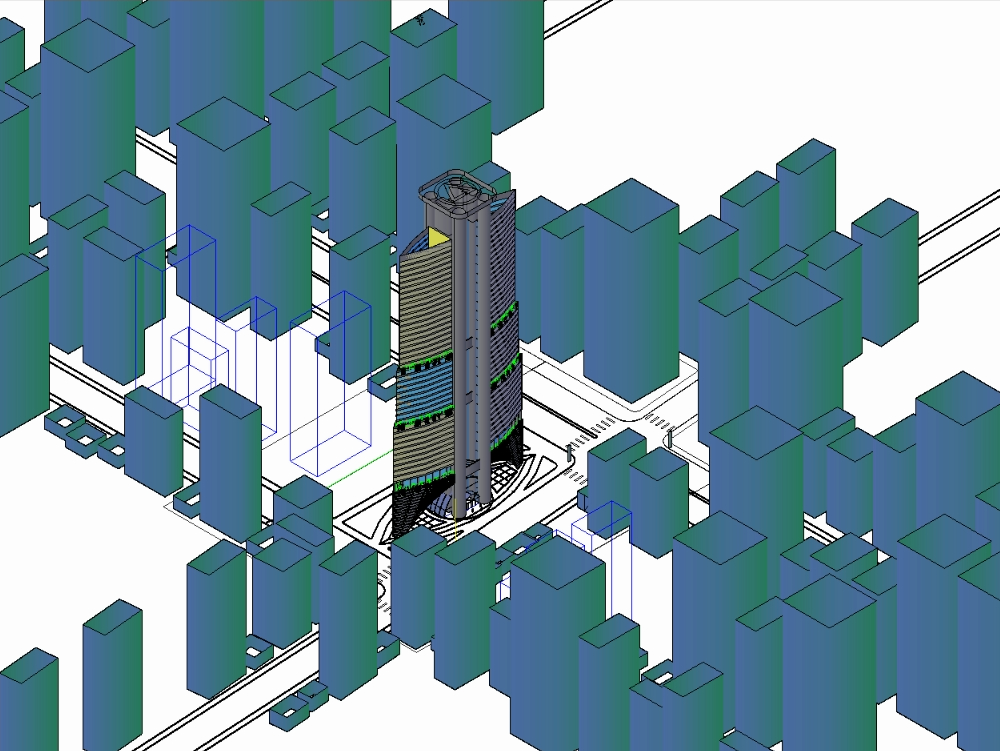 modelagem 3d de construção de hotel