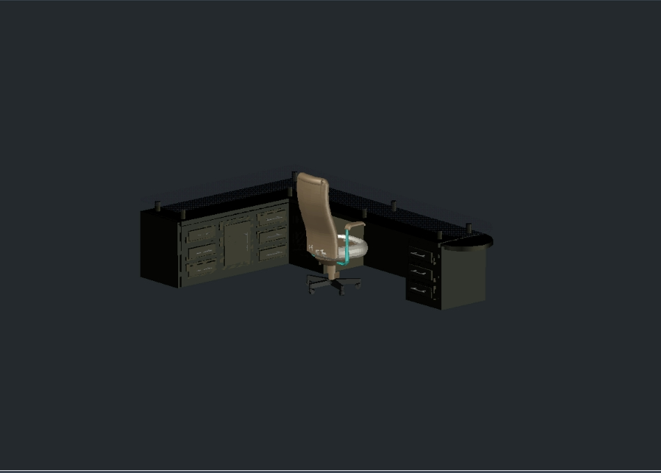 3D-Büroschreibtisch