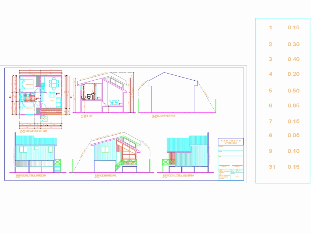 Cabaña en AutoCAD | Descargar CAD (212.9 KB) | Bibliocad