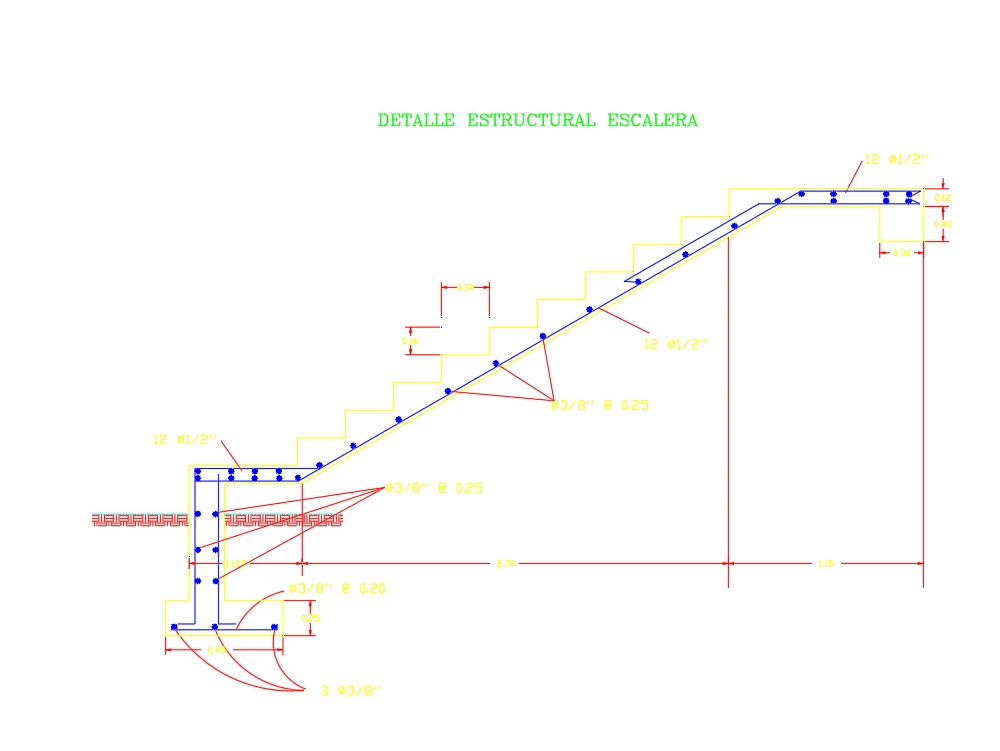 Escalera en AutoCAD | Descargar CAD (14.94 KB) | Bibliocad