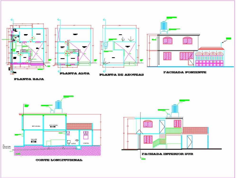 Plano arquitectonico de casa-habitacion