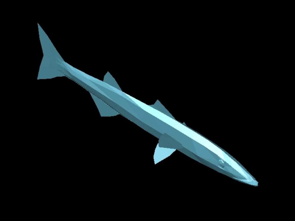 Tiburón en 3D.