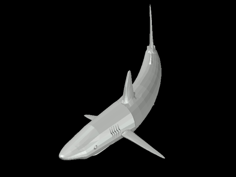 Tiburón en 3D.