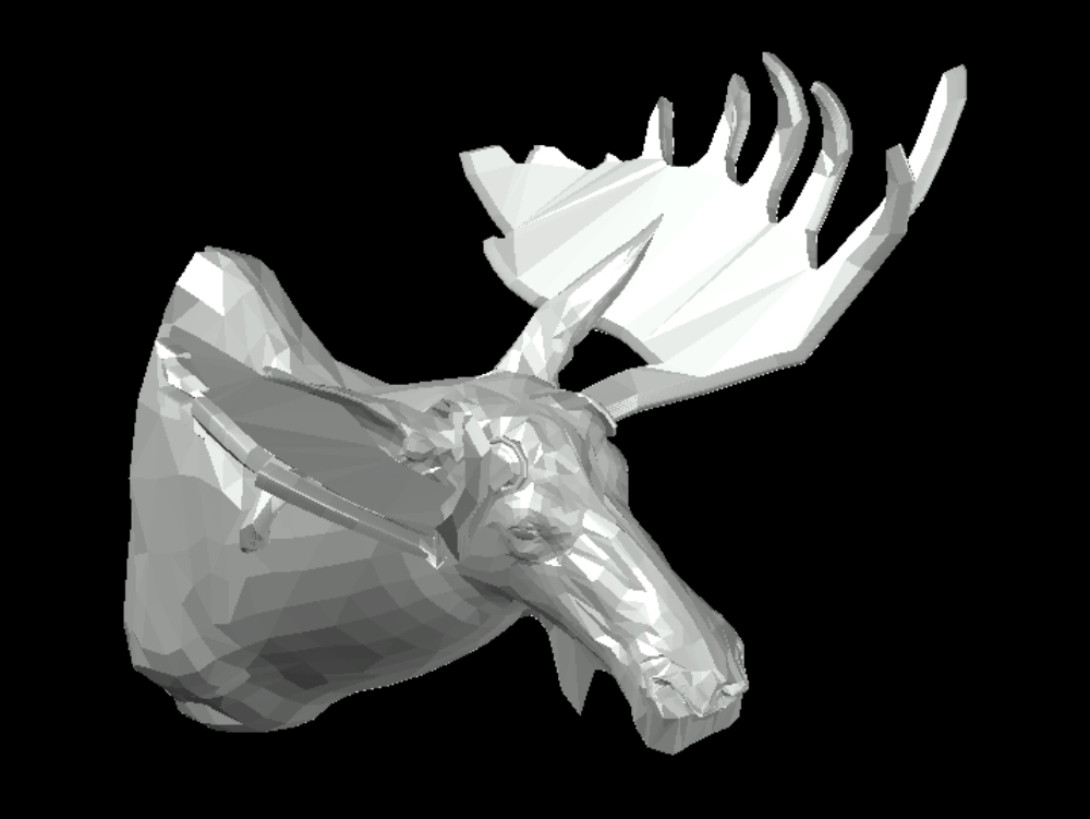 Cabeza de reno en 3D.
