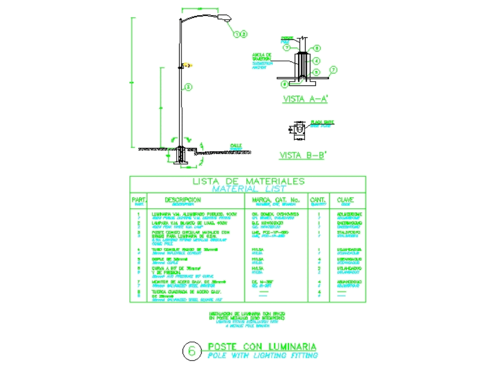 Luminaria con brazo en AutoCAD Descargar CAD (144.94 KB) Bibliocad