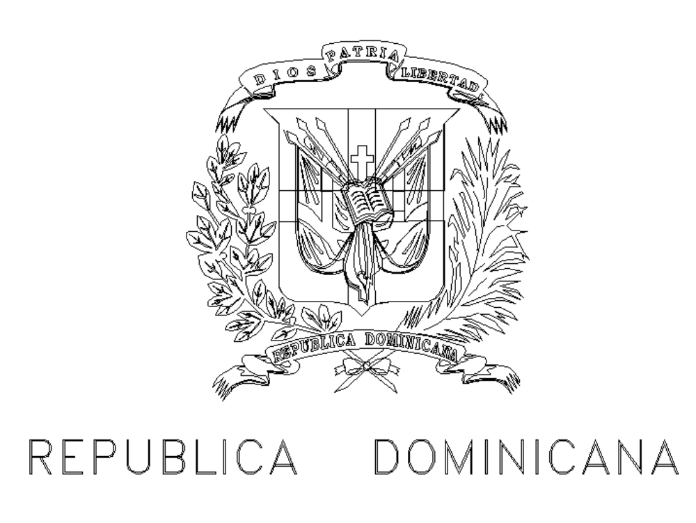 Brasão de armas da República Dominicana.