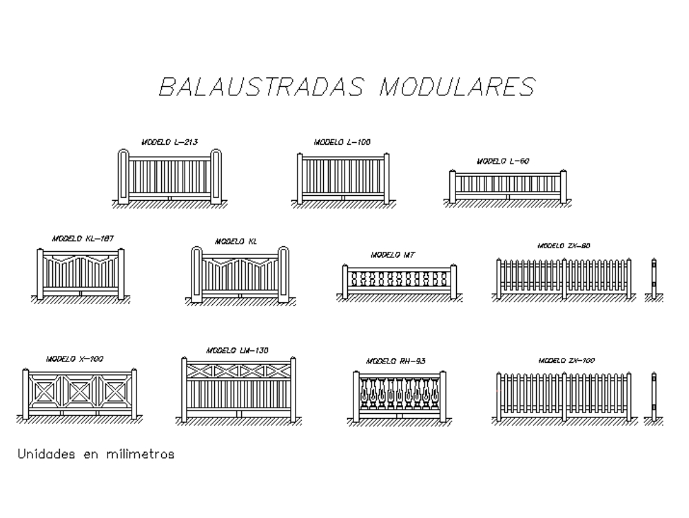 Modular balustrades.