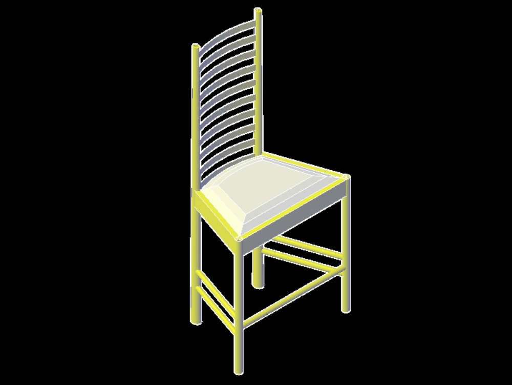 Dining chair in 3d.