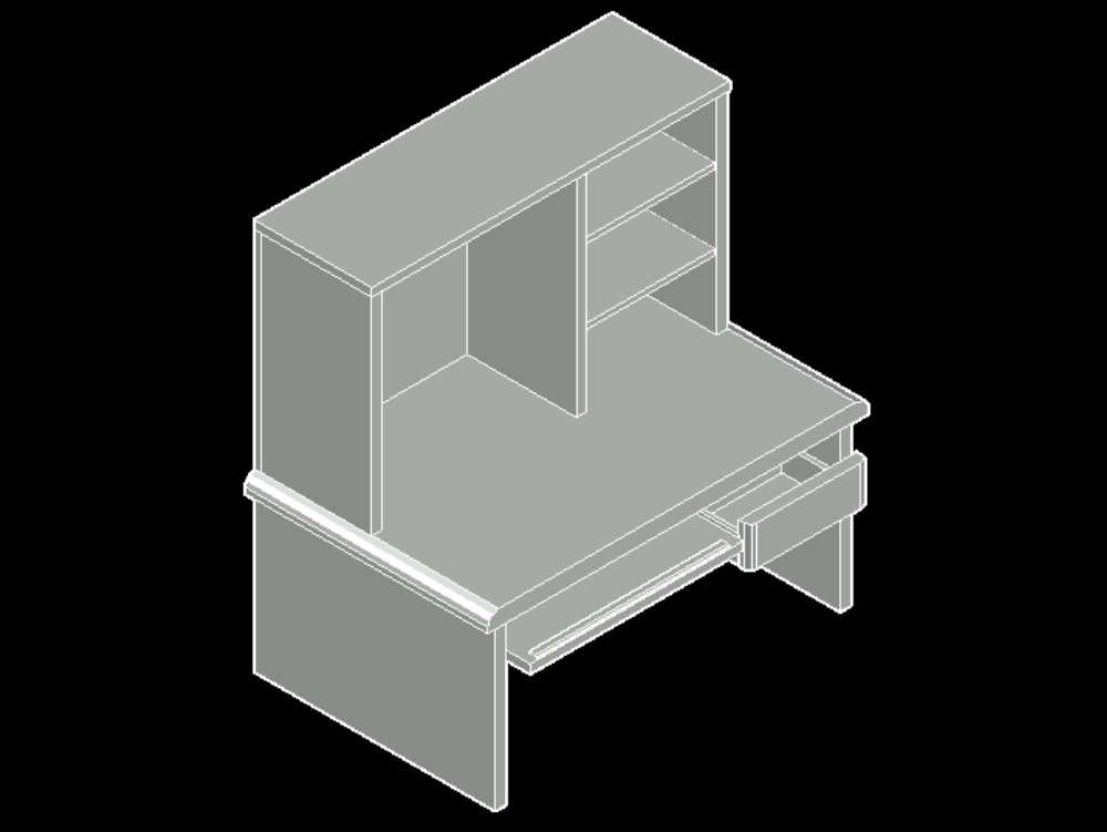 Bureau double module en 3D.