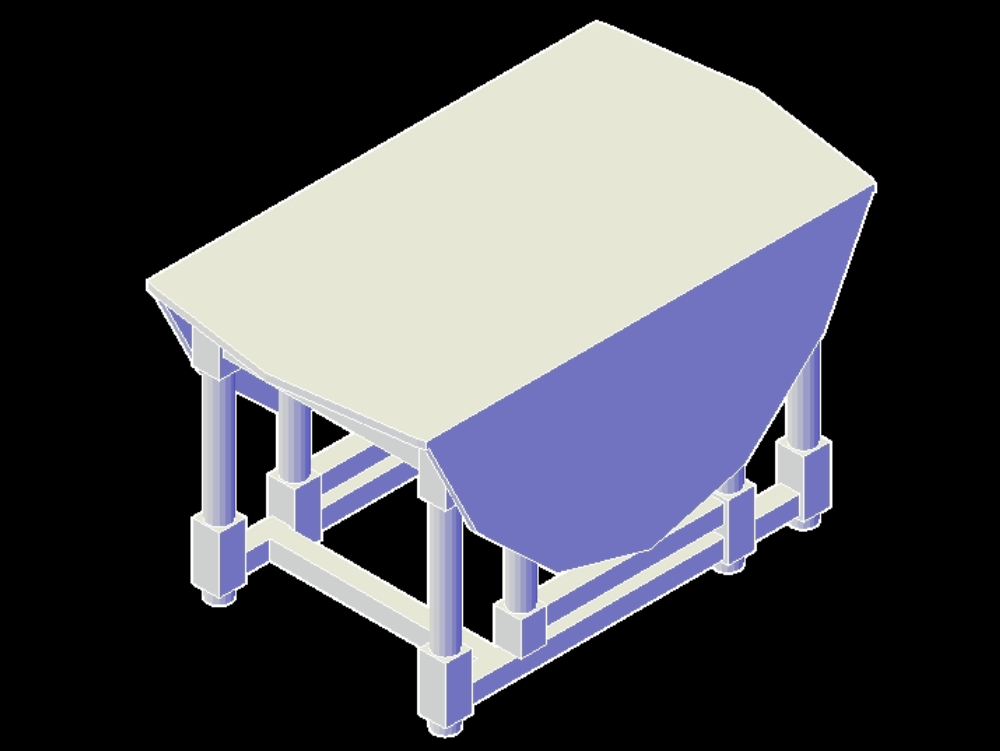Folding table in 3d.