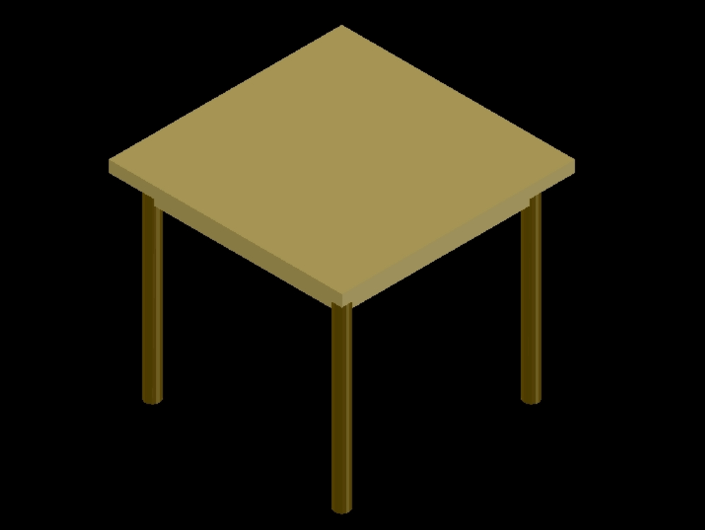 Mesa cuadrada en 3D.