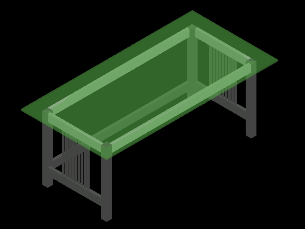 Table en verre 3D.