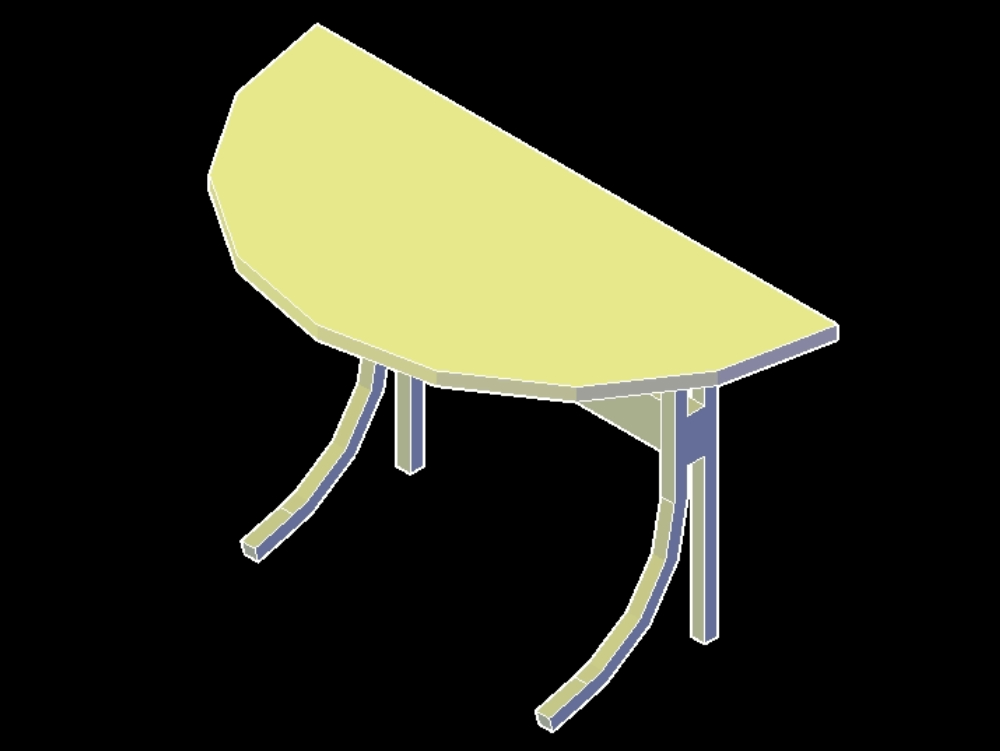 Table demi-module en 3D.