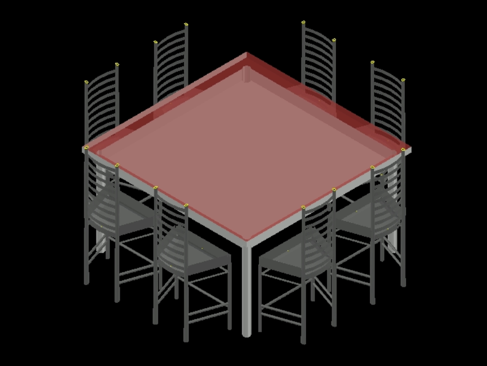 Dining room in 3d.