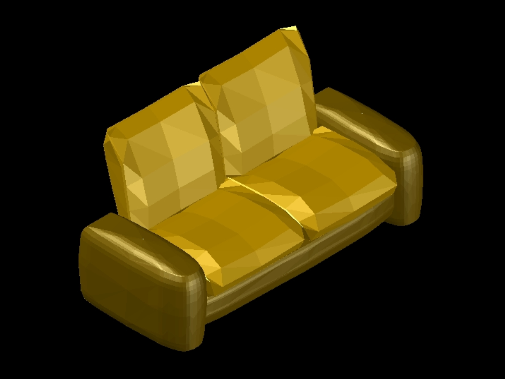 Zweiteiliger Sessel in 3D.
