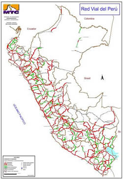 Rede rodoviária - Peru - Estrutura geral