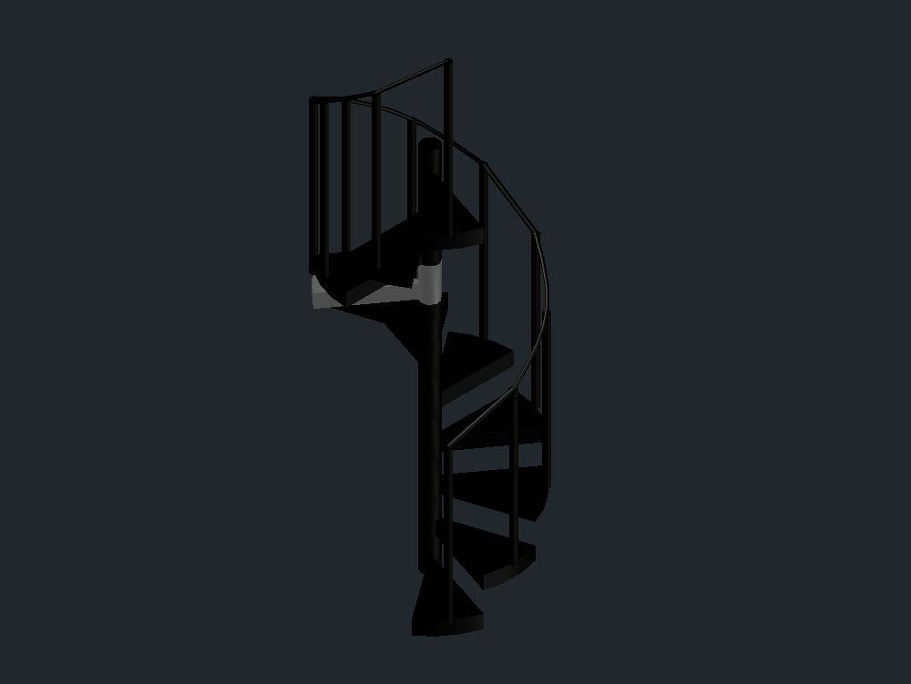 Escada em espiral de madeira 3D