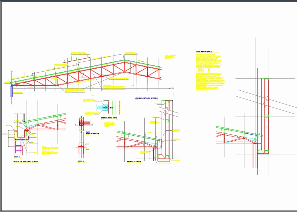 Detalle de cabriada metálica en AutoCAD | CAD (50.33 KB) | Bibliocad