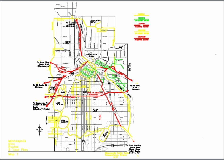 Minneapolis map - U.S.A.