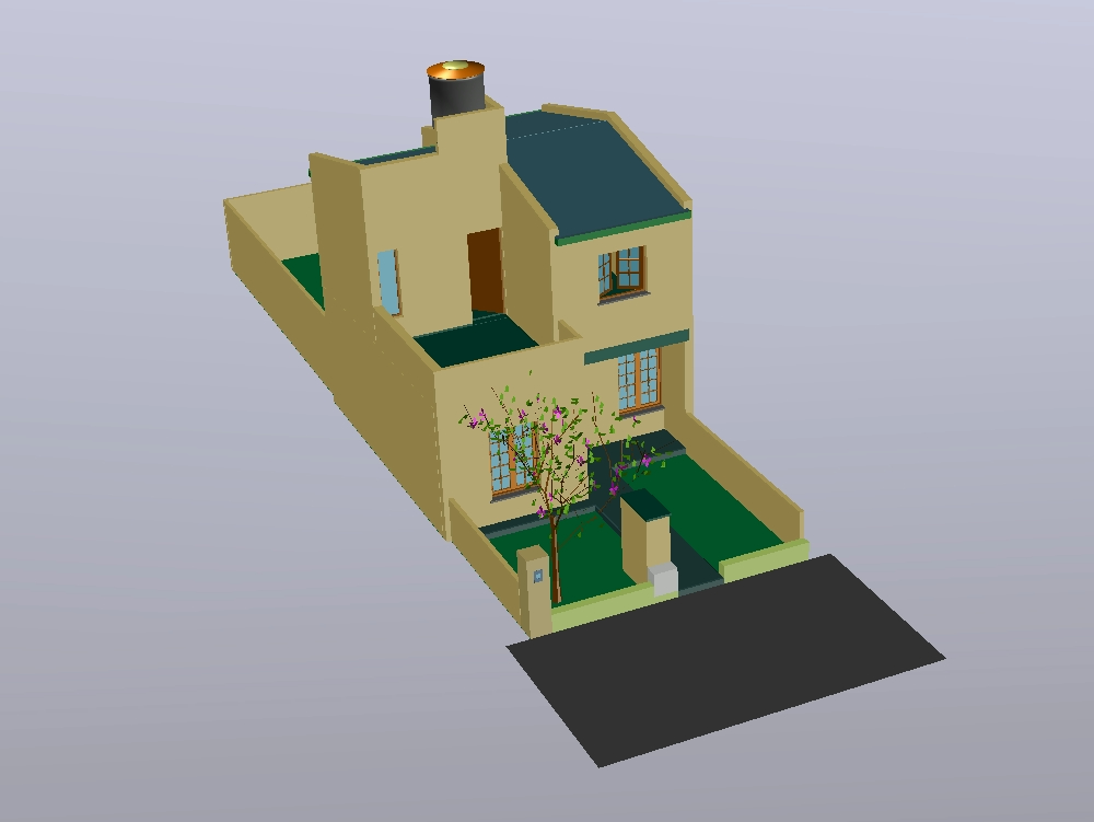 3d two-story house