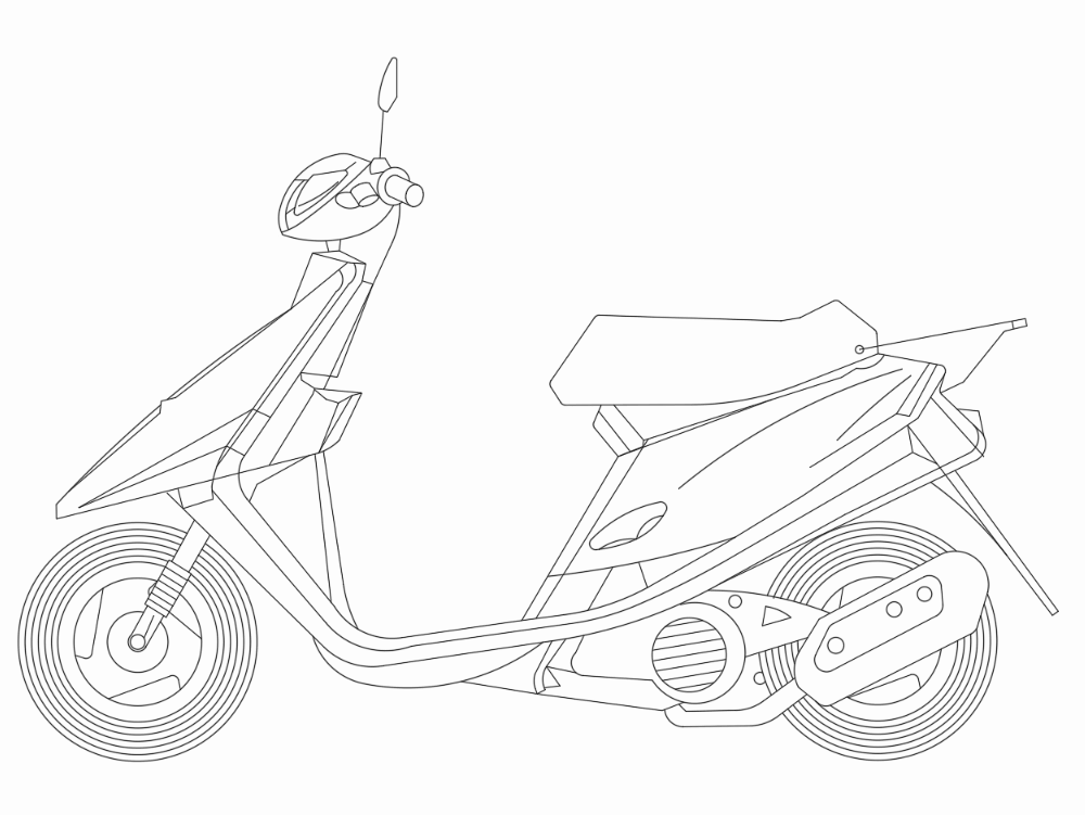 Motorbike in AutoCAD | Download CAD free (40.6 KB) | Bibliocad