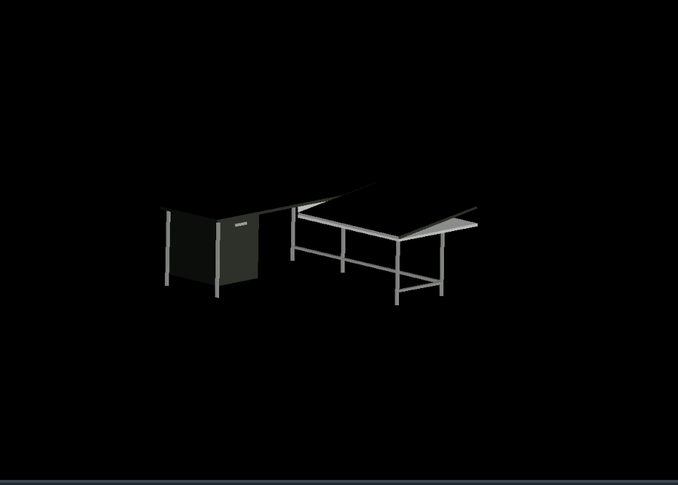 Schreibtisch mit 3D-Tafel