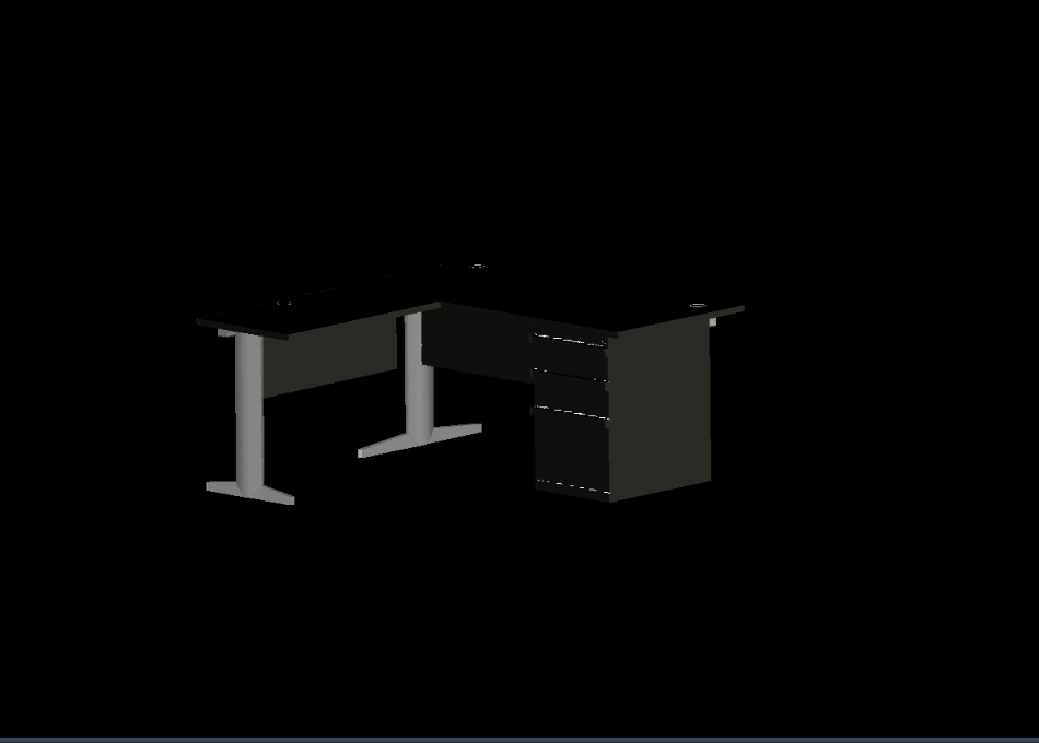 Schreibtisch mit 3D-Schubladen
