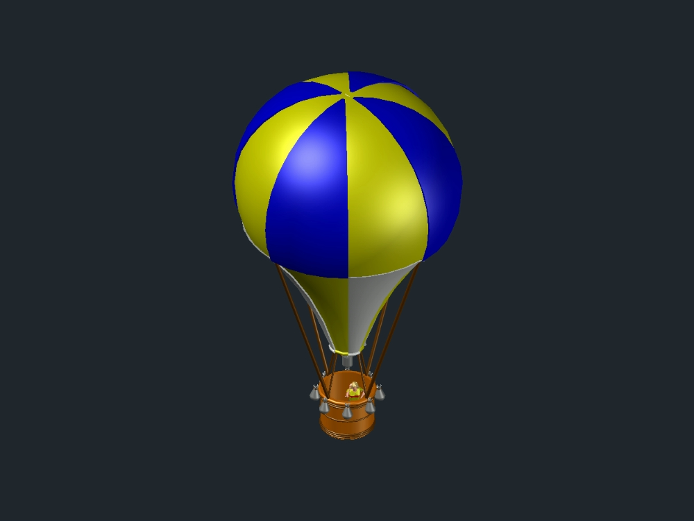 balão de ar quente 3D